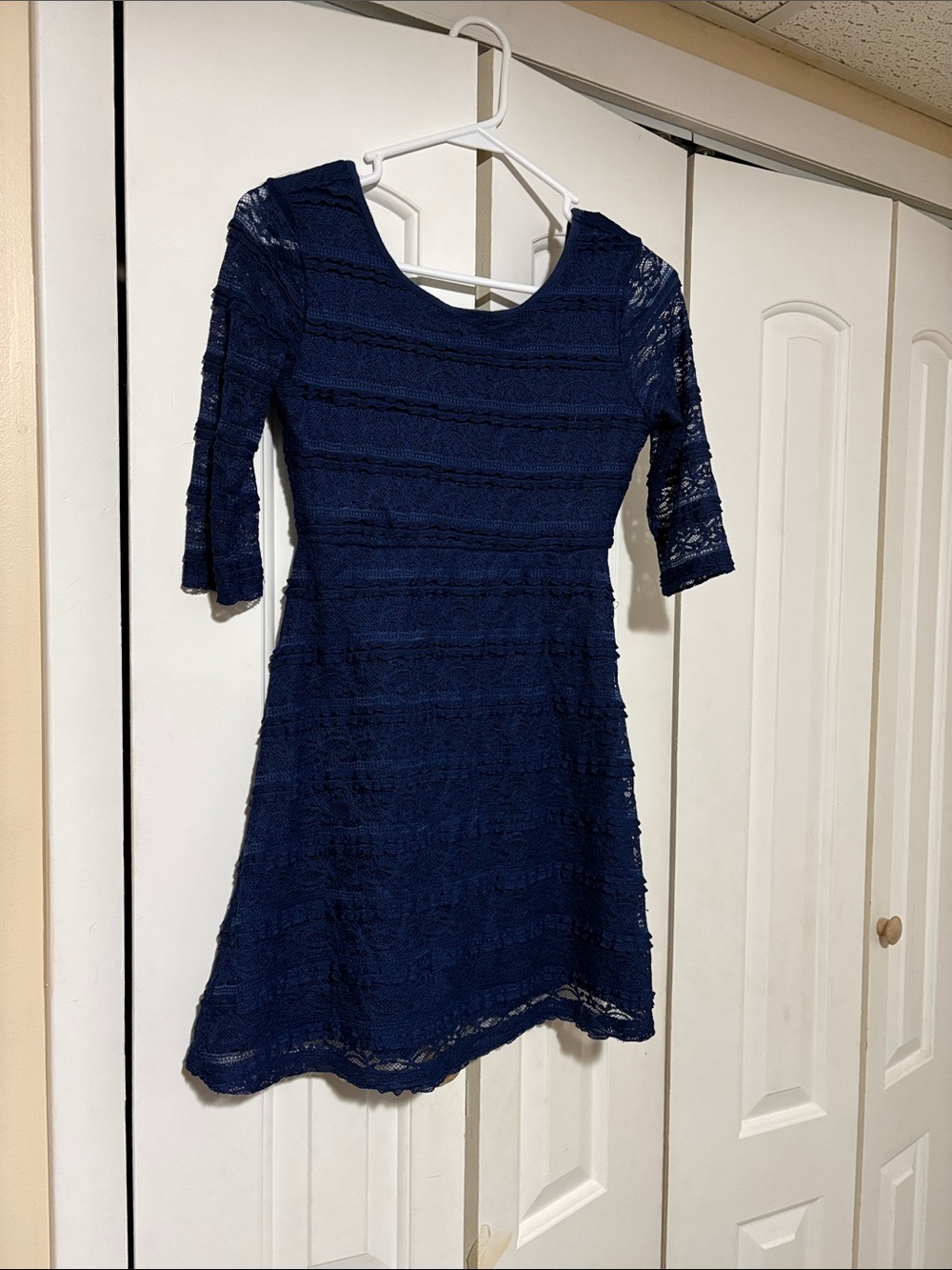 Old Navy Navy Lace Fit & Flare Kids Dress